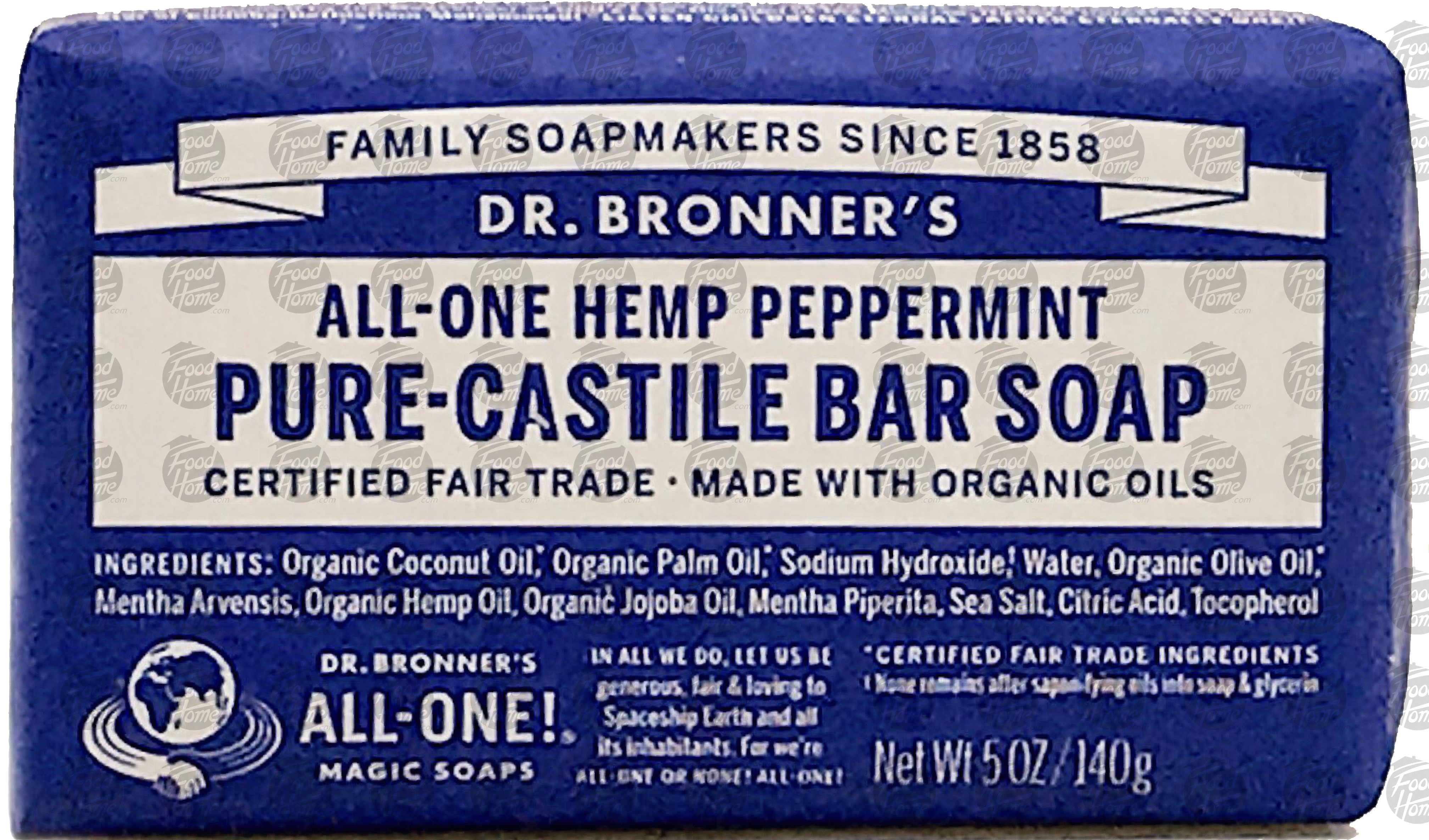 Dr. Bronner's Magic  pure-castile bar soap, all-one hemp peppermint Full-Size Picture